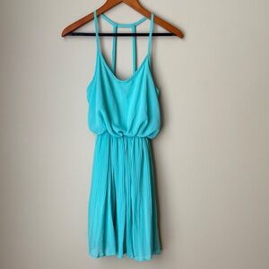 Lush Women’s Light Blue Mini Halter Strap Dress - Small